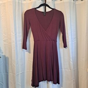 Forever 21 Purple Faux Wrap Dress